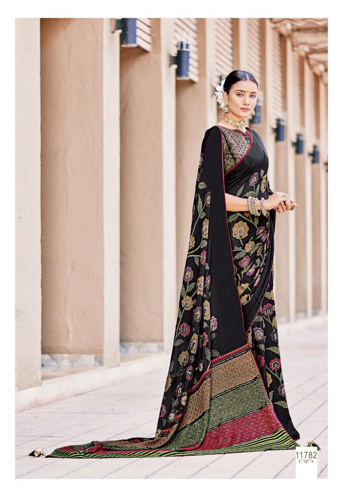 KAVIRAA New Exclusive Fancy Wear Georgette Printed Designer Saree Collection